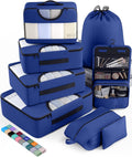 Veken 8 Set Packing Cubes for Travel Essentials, Suitcase Organizer Bags in 4 Sizes, Carry-On Luggage Accessories with Large Laundry & Hanging Toiletry Bag, Must-Have for Airplane, Road Trip & Camping