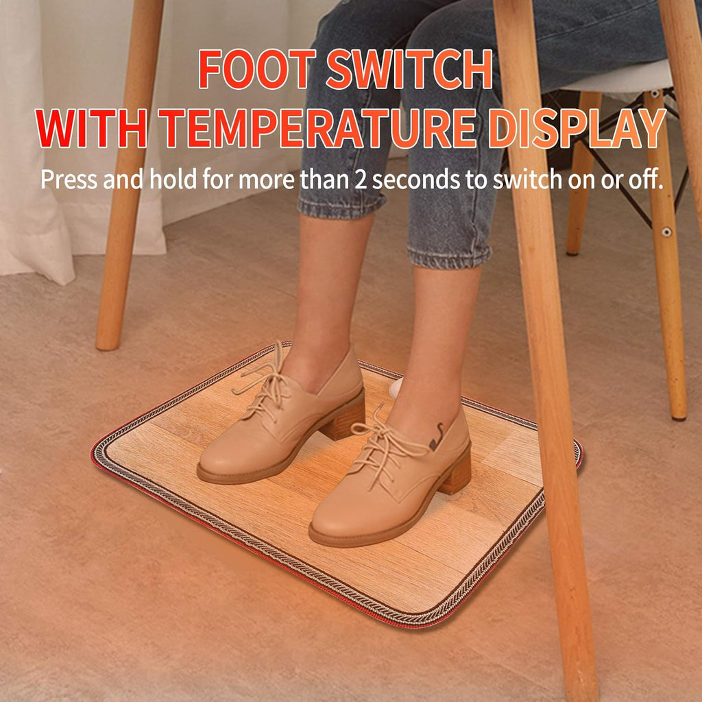 Electric Heated Floor Mats - AC 110V Foot Heater, Heated Foot Warmer Mat Under Desk for Office and Home