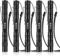CZS LED Flashlight Penlight 1000 Lumens Battery-Powered Handheld Pen Light Pocket Torch Powered by 2AAA Battery, 5 PCS (Battery Not Included)
