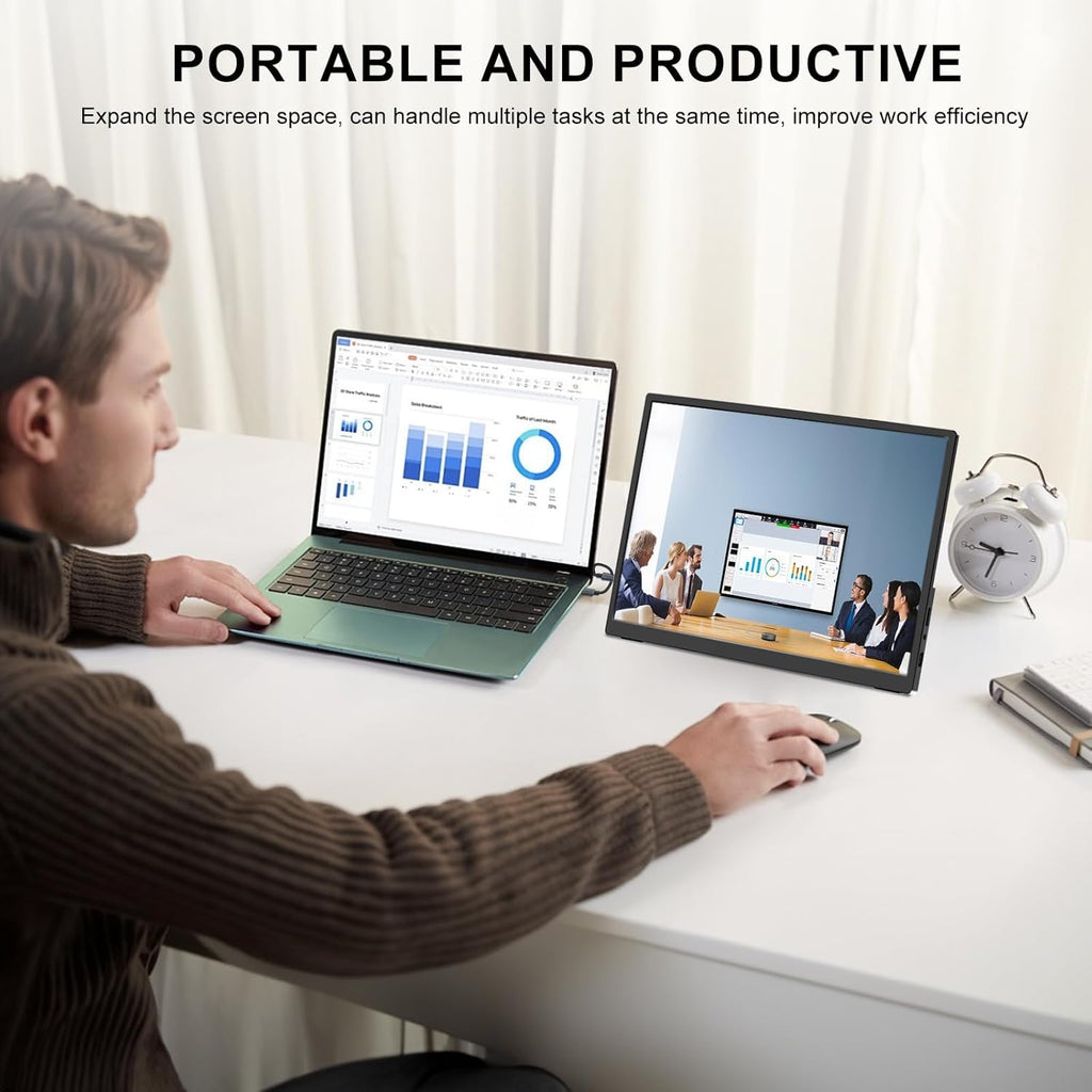 Portable Monitor 10.5'' 1920 * 1280 Ultra-Slim Mini Monitor 3:2,500nits,2000:1,Standard USB C HDMI HDR Computer Monitor for Laptop Switch Mac Phone