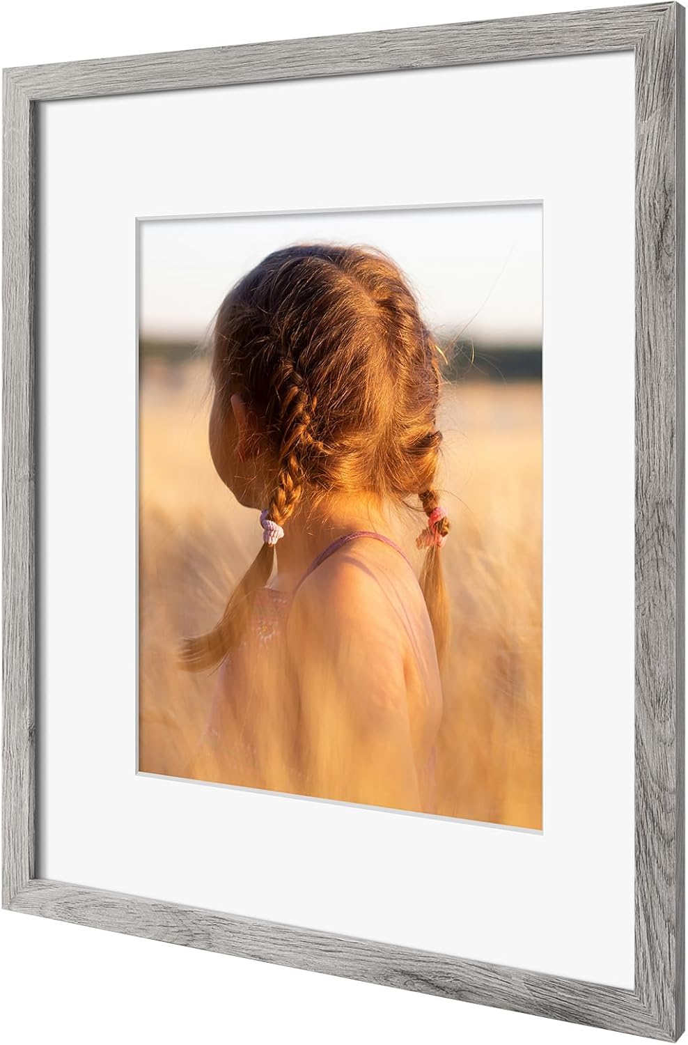 Golden State Art, 16X20 Picture Frame with Mat for 11X14 - High Definition Glass Wall Mounting Horizontal Vertical Display (Gray, 2 Pack)
