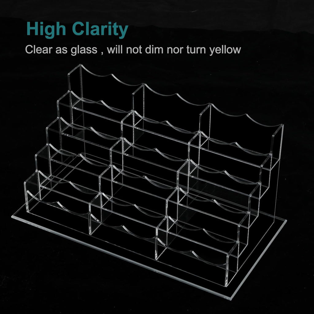 Acrylic Business Card Holder for Desk Multiple Business Card Holders Business Card Organizer Business Card Display Rack Clear Plastic Business Card Stand for Home Office (15 Slots)