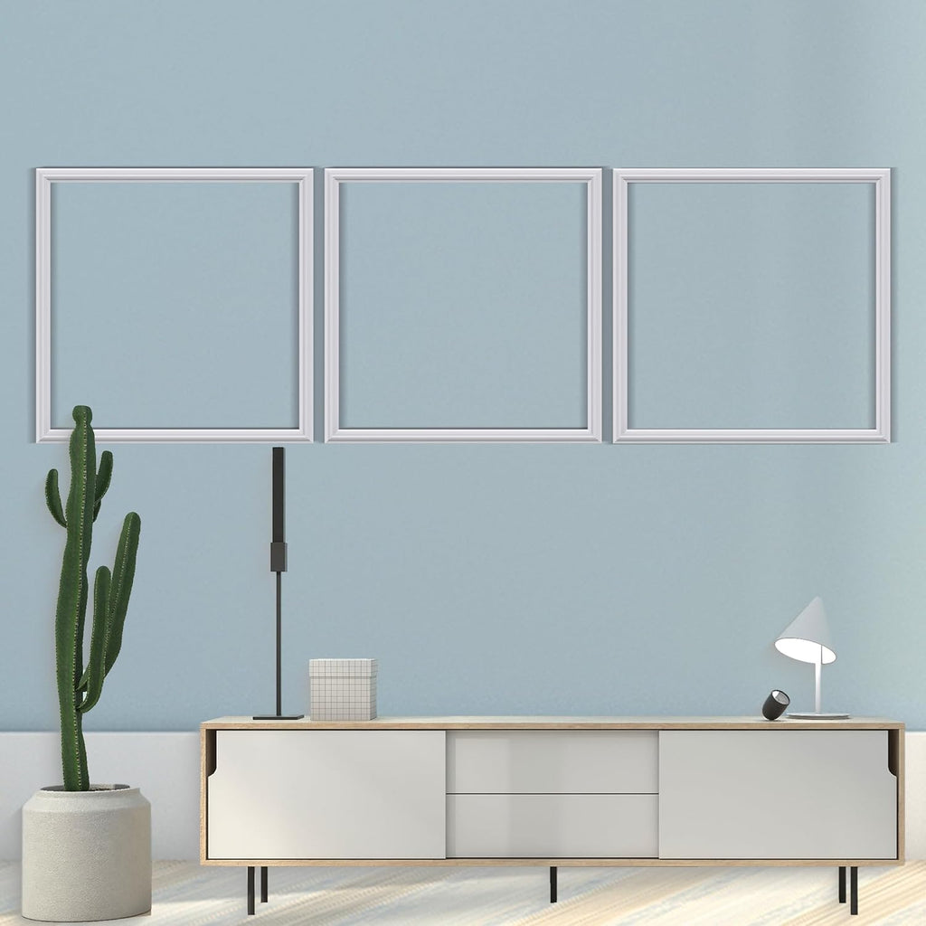 3 PCS Premade Wainscoting Panels Accent Wall Panels for Interior Wall Decor Easy DIY Build and Batten Chair Rail & Picture Frame Door Decor(20 x 20 in)
