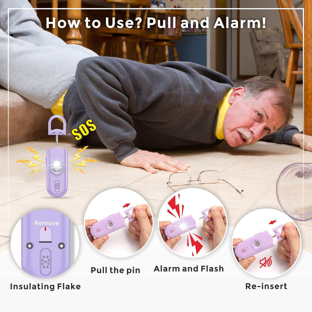 Safe Sound Personal Safety Alarm for Women, 130 dB Loud Siren with SOS Strobe Light, Flashlight, Safety Alarm Key Chain Helps Girls, Men, Children, Elders Emergency Call