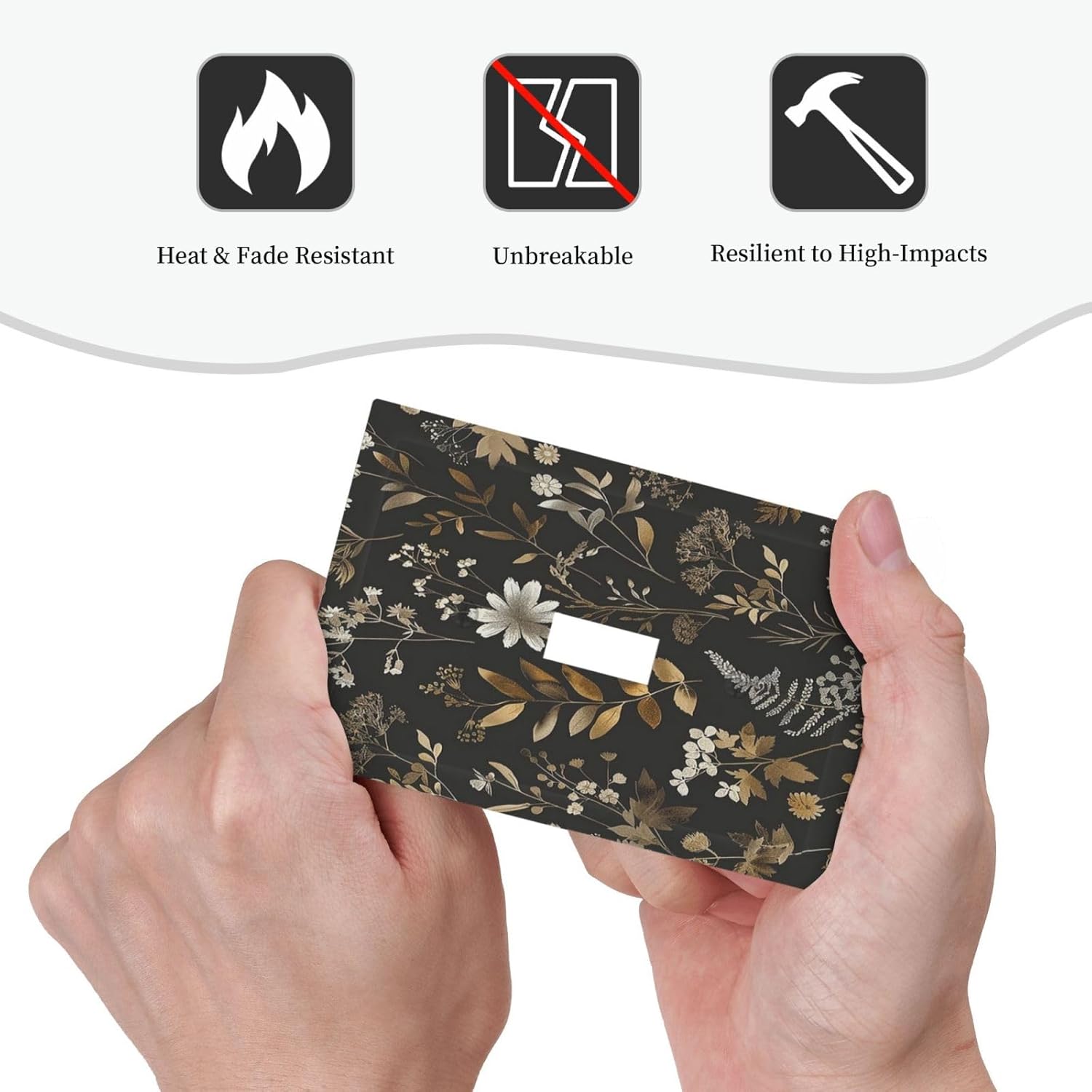 Decorative Light Switch Cover Black Gold Floral Dark Leaves Vintage Flowers 1 Gang Single Toggle Device Electrical Faceplate Switchplates Decorator Outlet Wall Plate for Bed Room Home