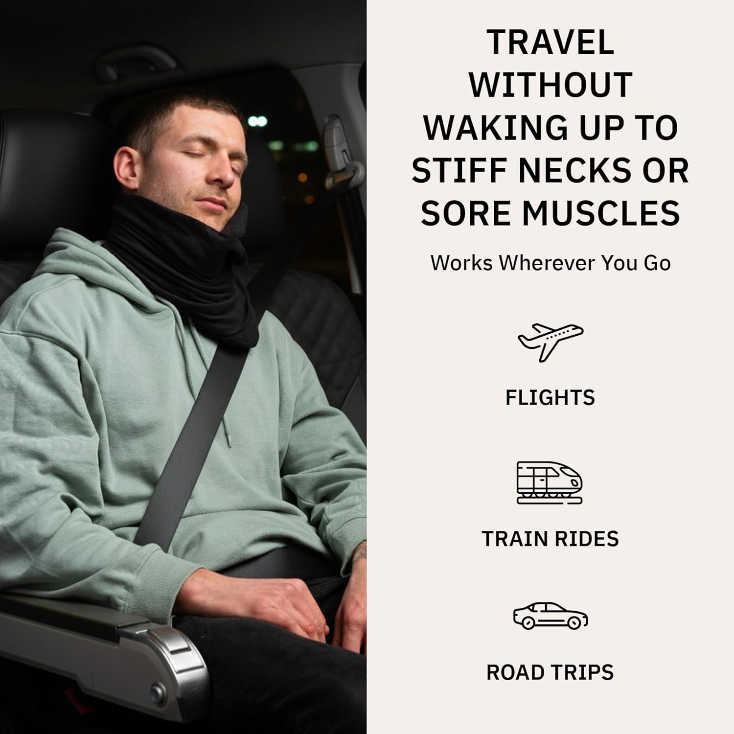 trtl Pillow - Scientifically Proven, Super Soft Neck Support Travel Pillow for Sleeping - Lightweight and Machine Washable - Ergonomic Design for Traveling on Airplanes, Cars, and Trains - Black