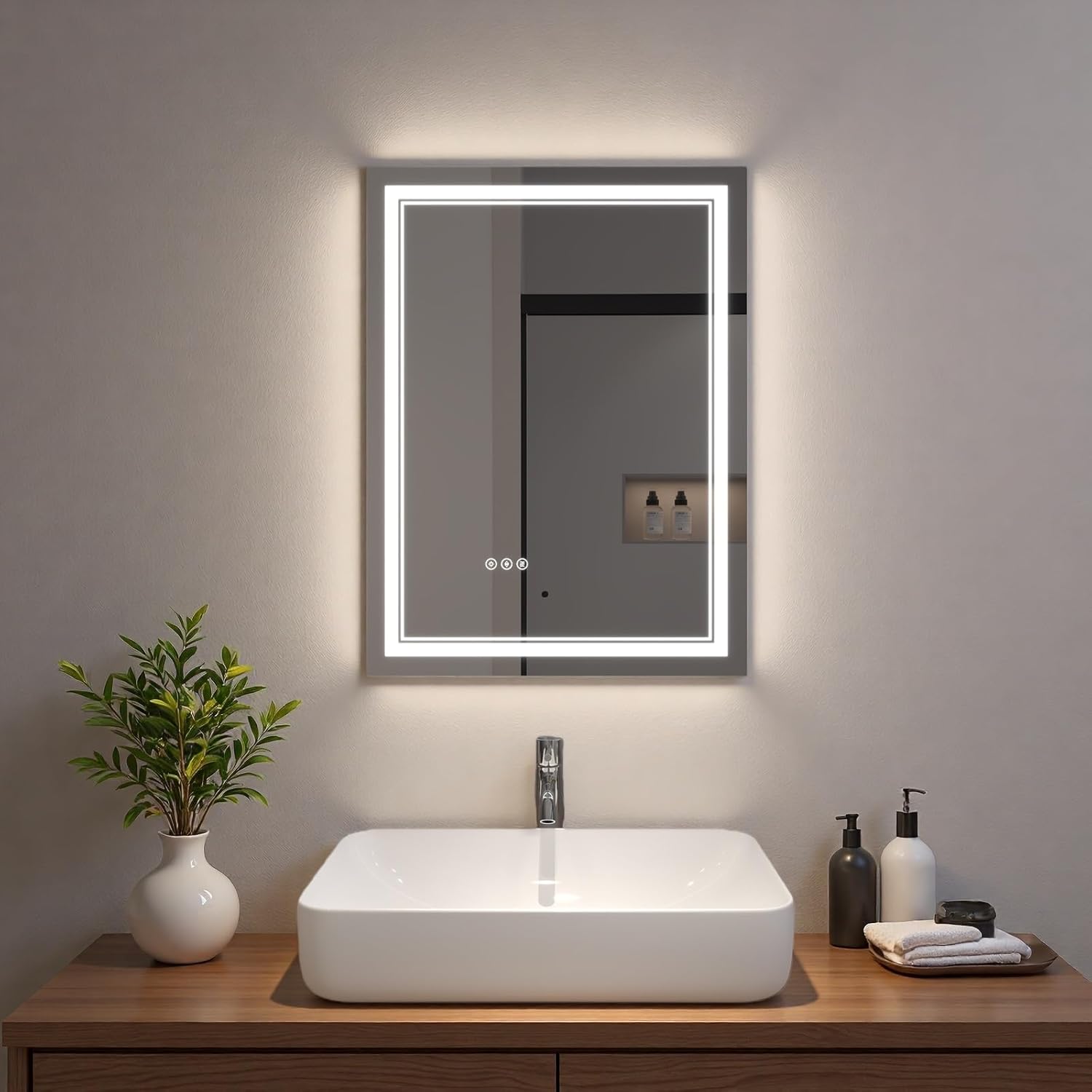 LED Bathroom Mirror with Lights, Wall Mirrors
