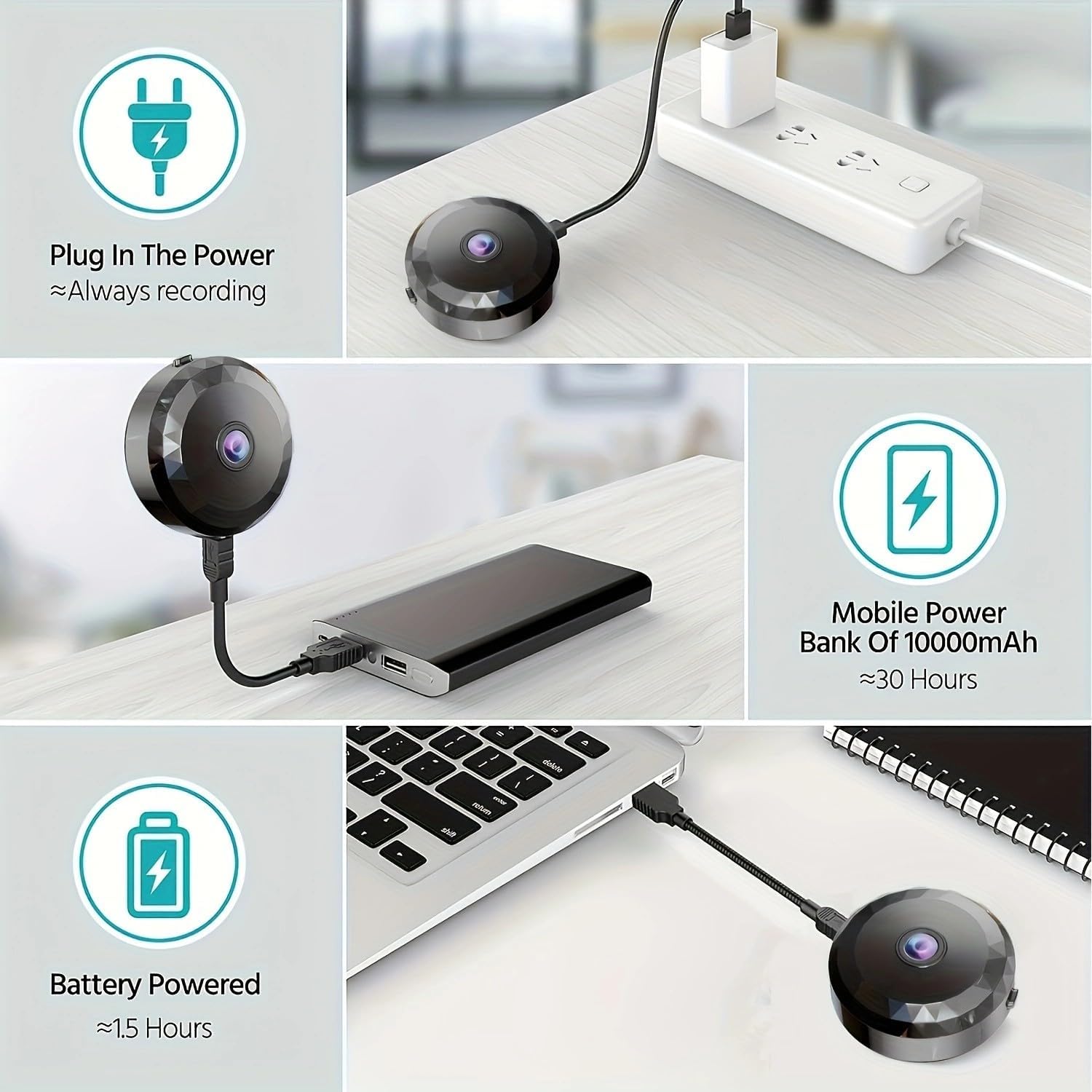 Mini WiFi Security Camera, 1080P HD, Motion Detection, Night Vision, Magnetic Mount, Battery/USB Powered, Perfect for Indoor and Outdoor Security and Pet/Baby Monitoring