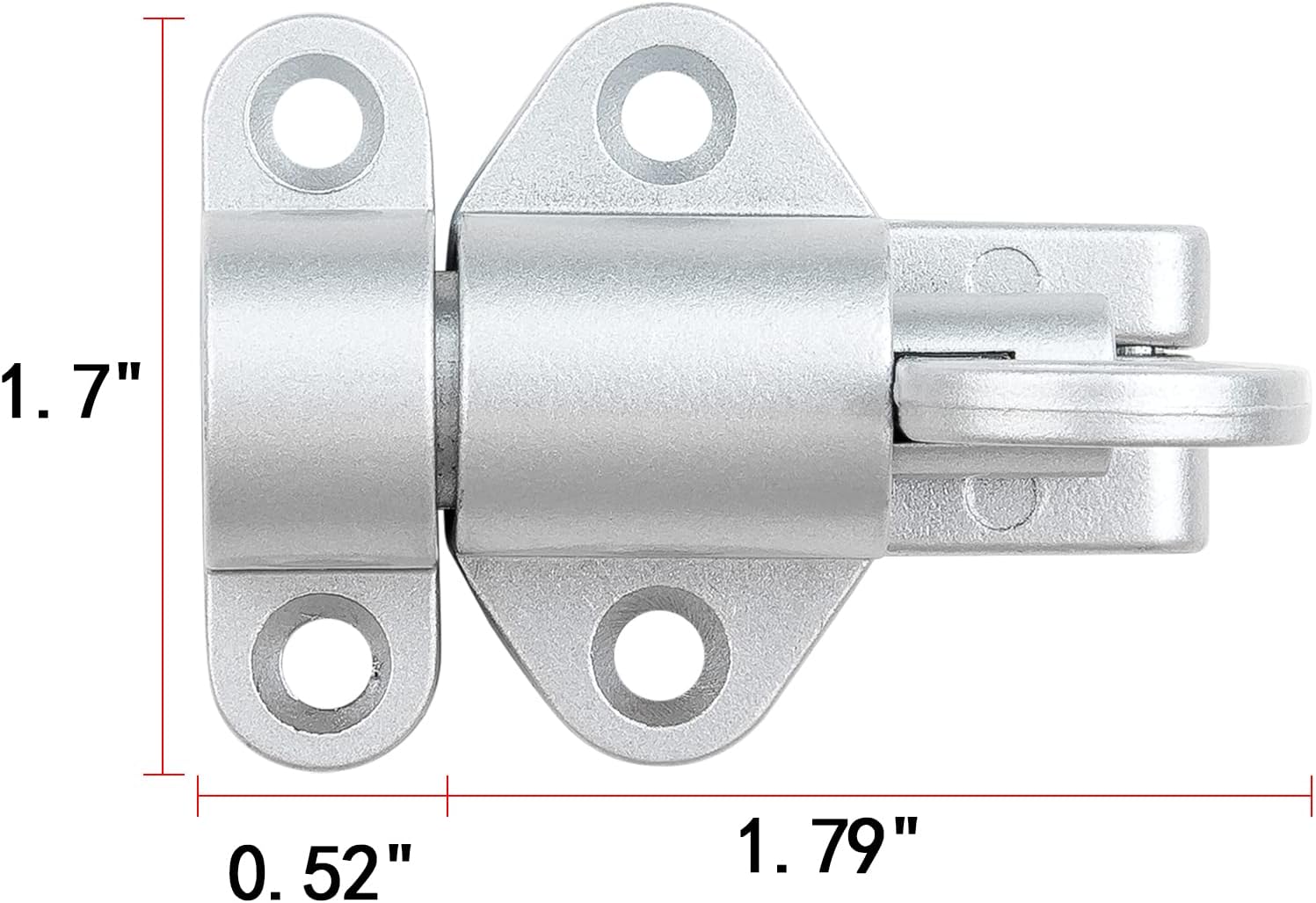 10 Packs Self-Closing Latches，Silver Gray Spring Door Lock，Resilient Bolt Latch Aluminum Alloy Safety Automatic Spring Barrel Slide Door Lock with Screws,Used for Gate,Window and Cabinet etc