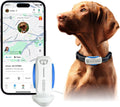 Dog GPS Tracker, Smart Waterproof Tracker with Real-Time Location, Escape Alerts, Activity Monitor, iOS & Android Compatible, for Dogs 40 lbs+ (White)