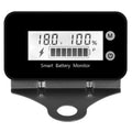 Waterproof Battery Monitor with Bracket 7-100V,Car Motorcycle Golf cart Meter Digital Battery Capacity Remaining Capacity Percentage Tester with Buzzer Alarm and Temperature (White)