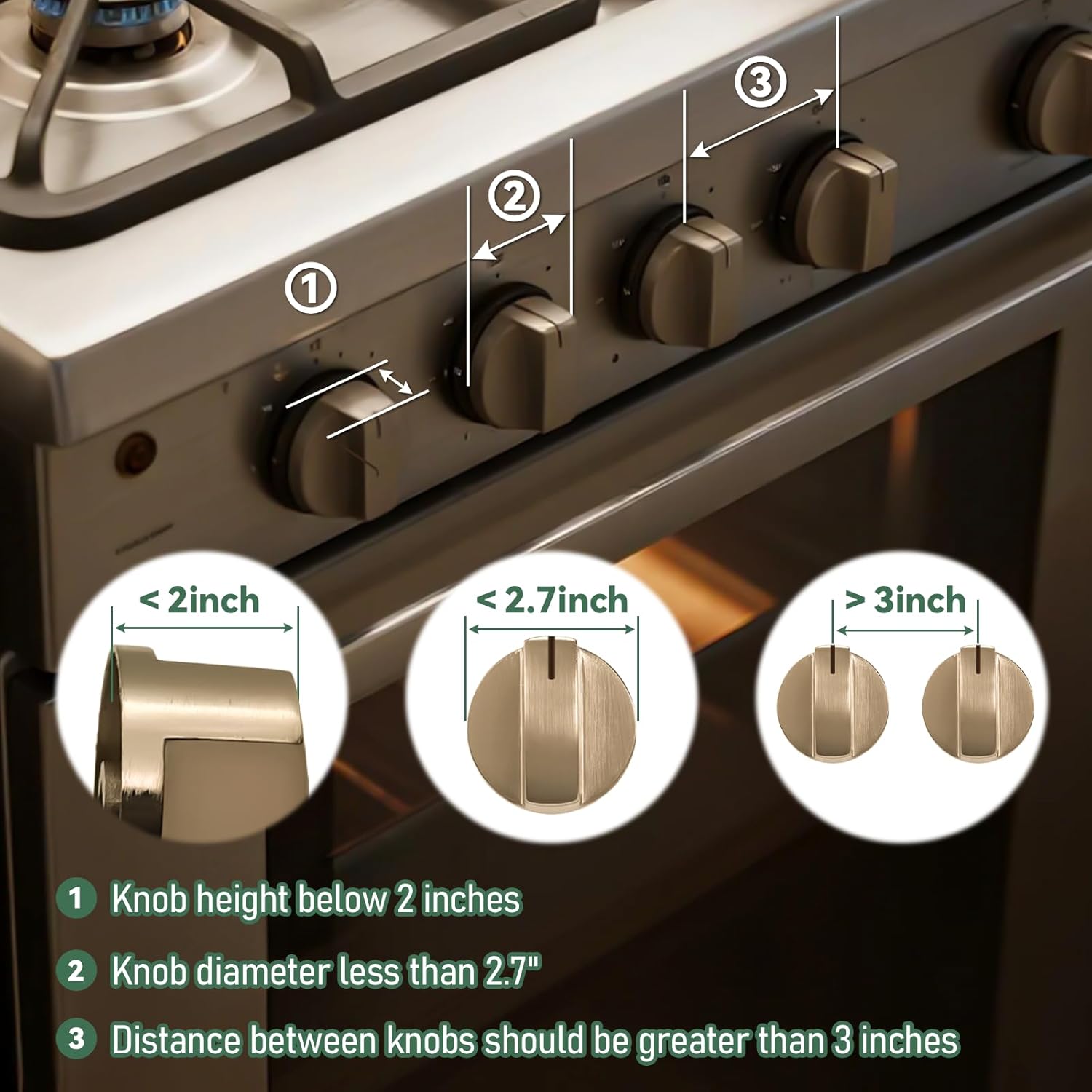 Child Safety Stove Knob Covers Fits knobs Under 1.56 inches in Diameter and 2.1 inches in Height Waterproof, Oil-Resistant, and Heat-Resistant (5-Pack)