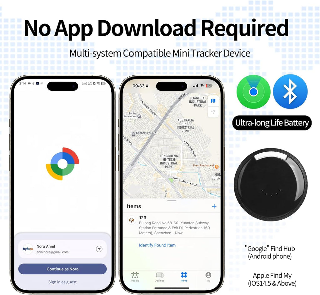 Owfeel Mini Portable GPS Tracker for Vehicles, Global Tracking, Undetectable GPS Car Tracker, No Monthly Fee/No SIM Card, Tracker Device for Kids, Dogs, Cars, Elderly, Compatible with iOS & Android