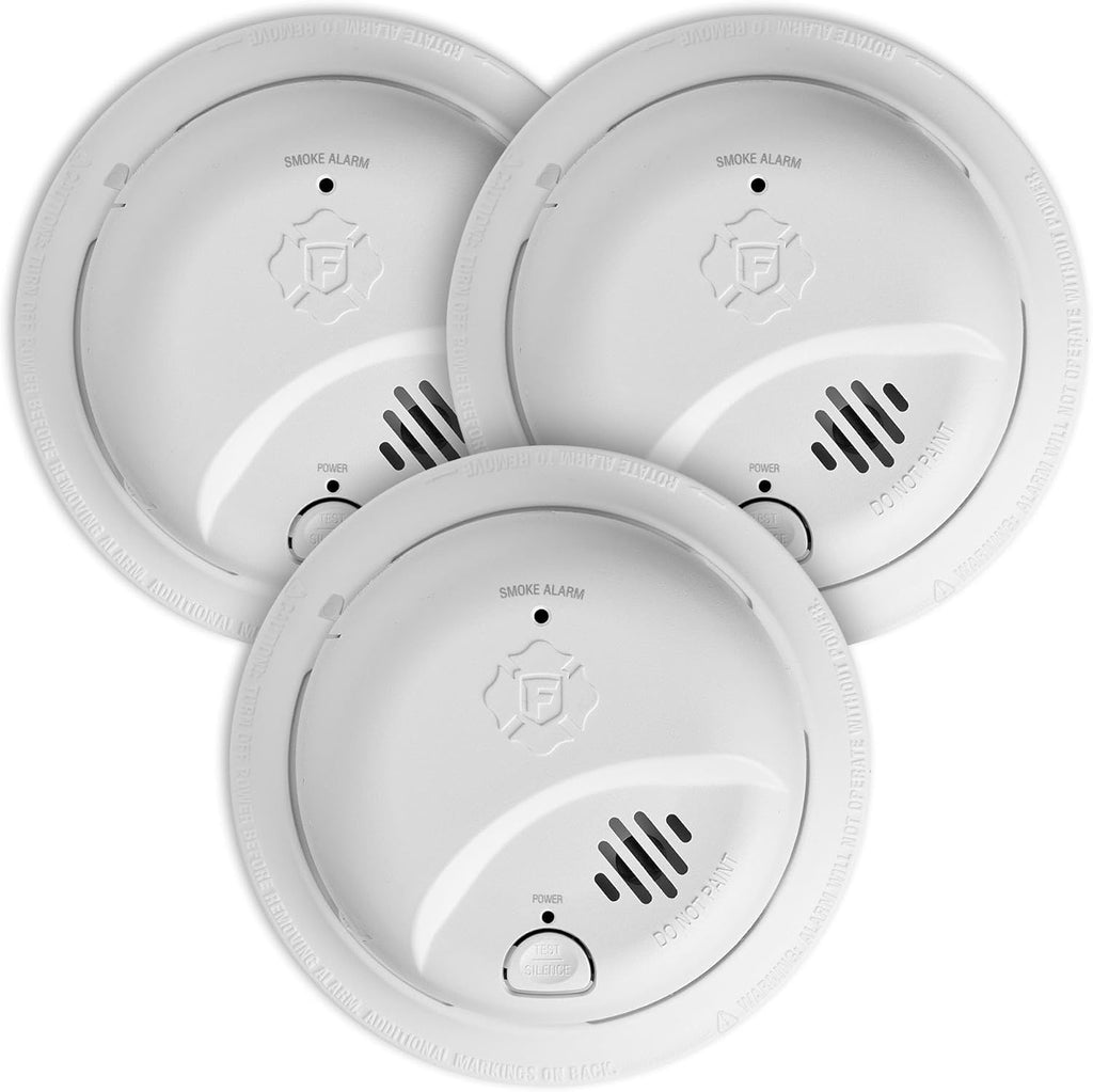 First Alert Smoke Alarm, Interconnect Hardwire Detector with Battery Backup, SMI100-AC, 3-Pack