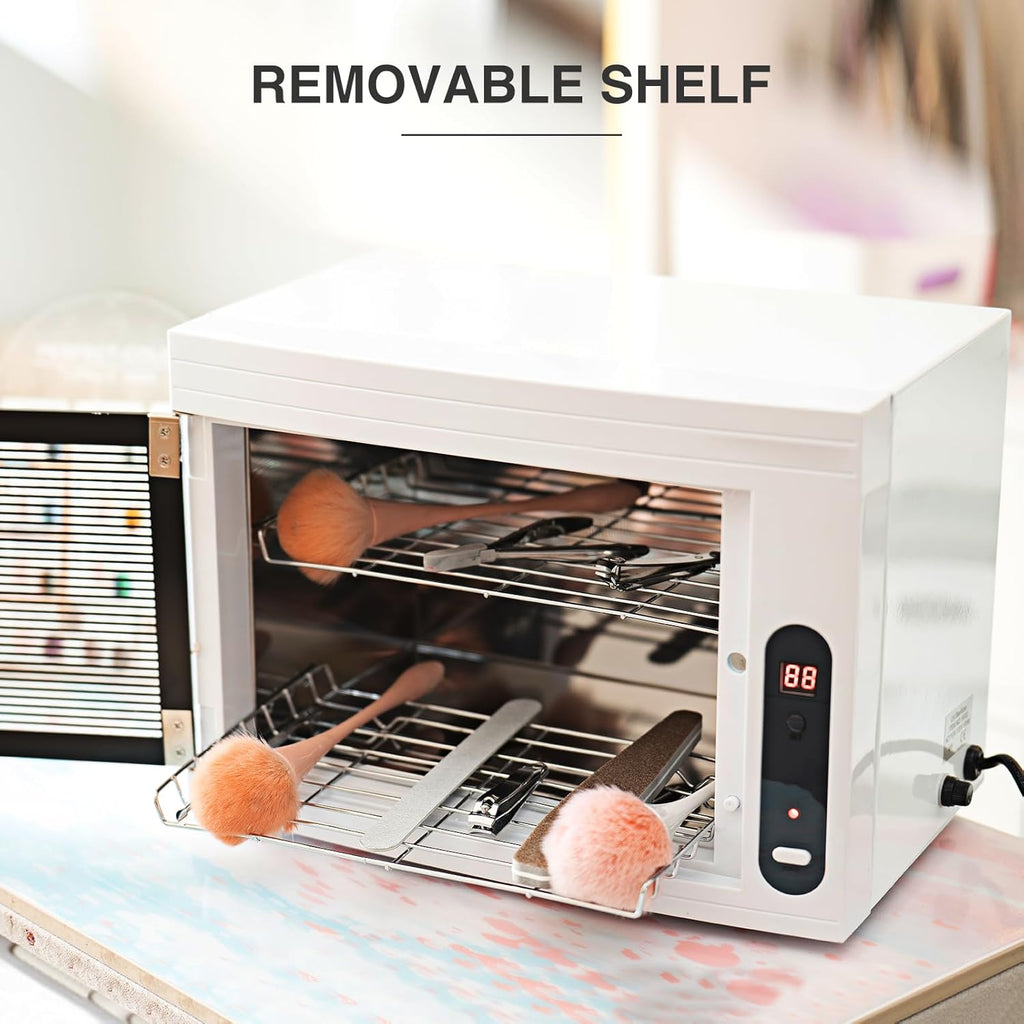 Nail Tool Cleaning Machine 17L Big Capacity UV Sanitizer Cabinet Salon Equipment for Spa Beauty Home Metal Tools