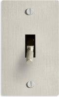 Select 15A 120V AC 1-Gang Toggle Switch, Vintage Satin Nickel Plated Single Pole 3 Way Compatible Wall Mount Toggle Switch, Included Faceplate & Switch Module, UL Listed