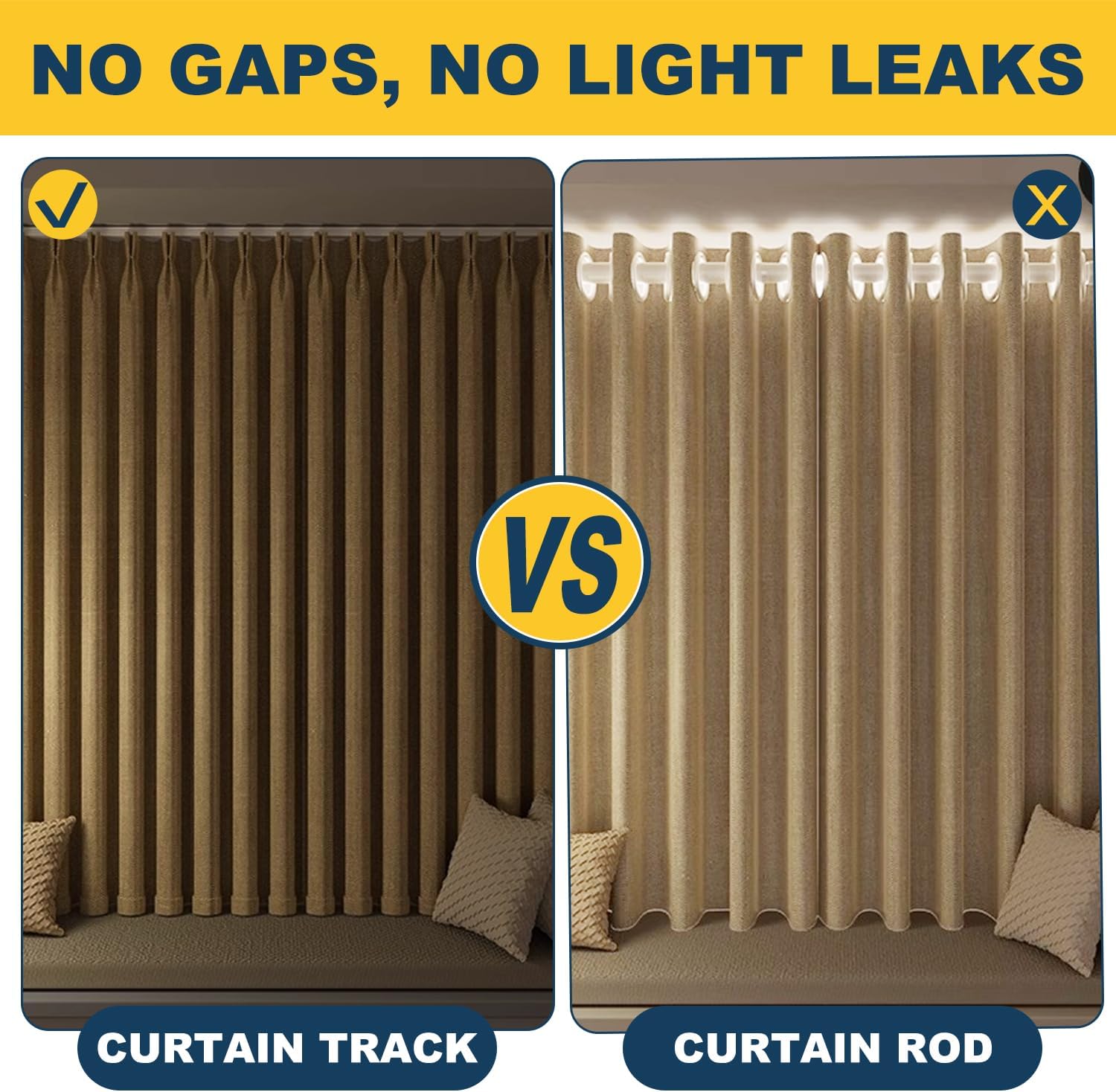 Retractable Curtain Track System, 6.9-8.5ft/82.7-102.4in Ceiling & Wall Mounting Aluminum Heavy Duty Track for Curtains with Silent Rollers, Adjustable Rod Rail for Room Divider/Shower/Living Room