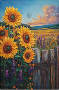 Decorative Light Switch Cover Plate Rustic Wilderness Sunflower Lavender Muzha Oil Painting 1 Gang No Device Single Blank Outlet Covers Wall Plate Cover Switchplate Faceplate