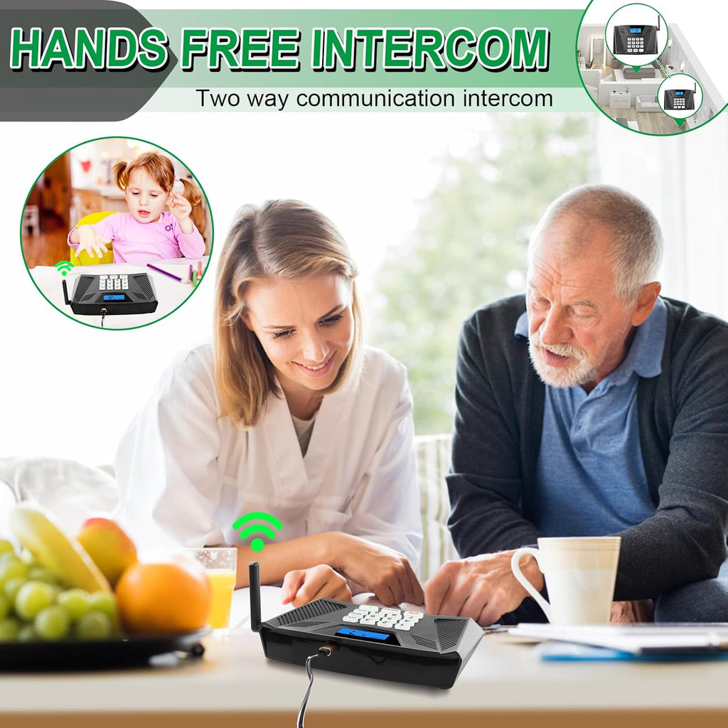 Intercoms Wireless for Home, Upgraded 5300ft Intercom 9 Channel 2 Code, Full Duplex Hands Free Talk Wireless Intercom System for Home Elderly Office with Auto Answer(6Packs, Black)