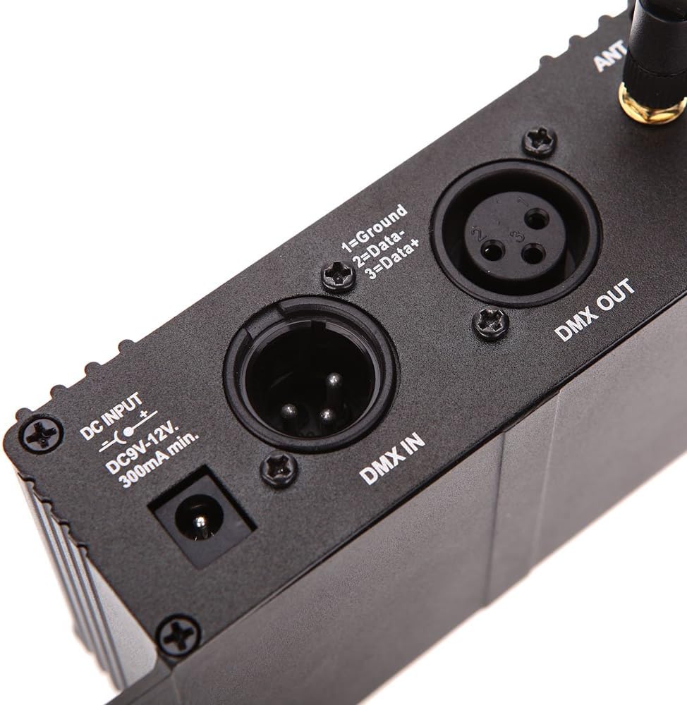 DMX512 Controller 2.4G Wireless Controller Transmitter Receiver LCD Display Power Adjustable Lighting Repeater Controller 16 Groups ID Coding for Party DJ Show Club Stage Disco Stage Light