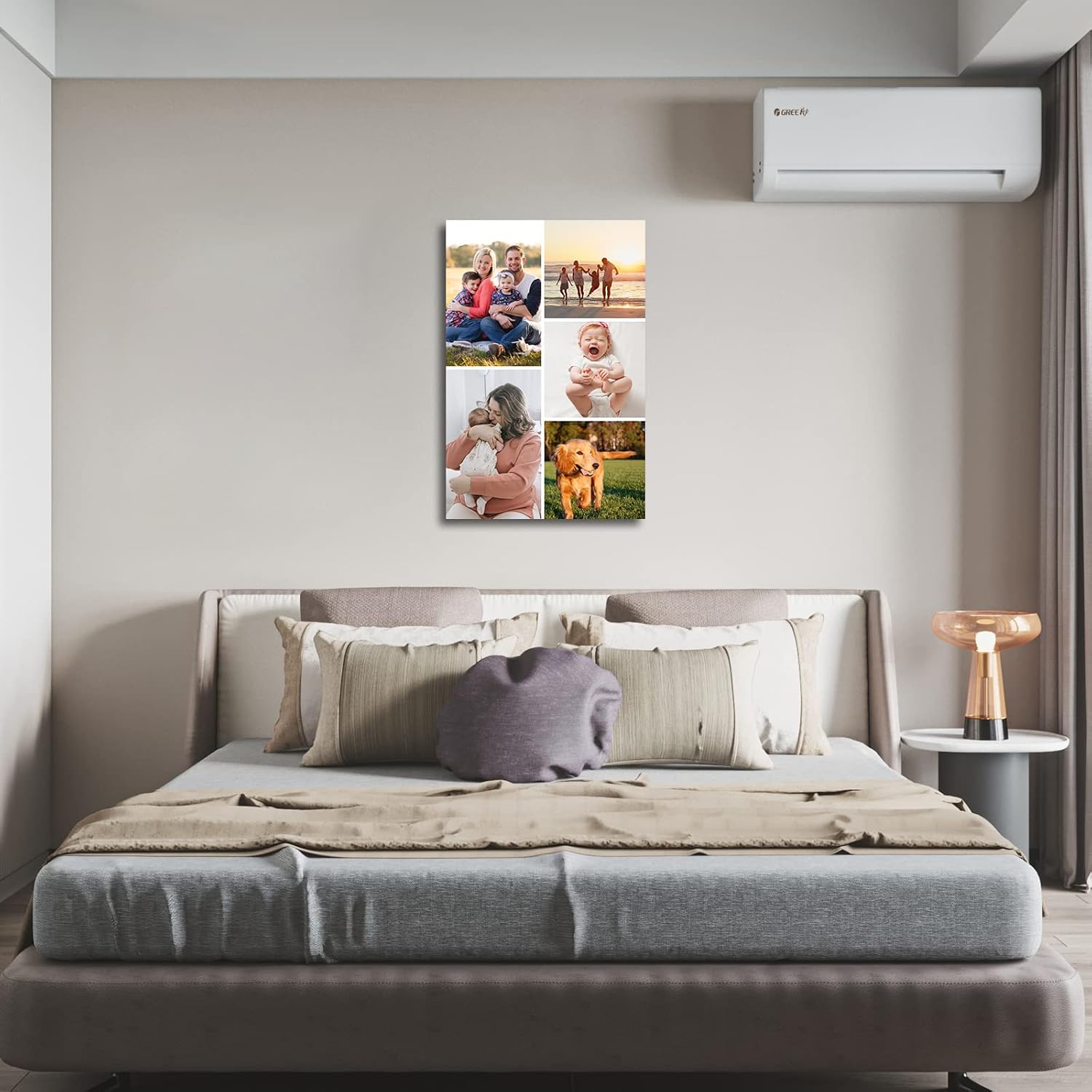 Collage Canvas Prints with Your Photos Personalized Multi Pictures for Wall Custom Family Wedding Baby Pet Dog Photo to Canvas Customized Gifts Home Wall Decor (Collage Photo-6, Framed)