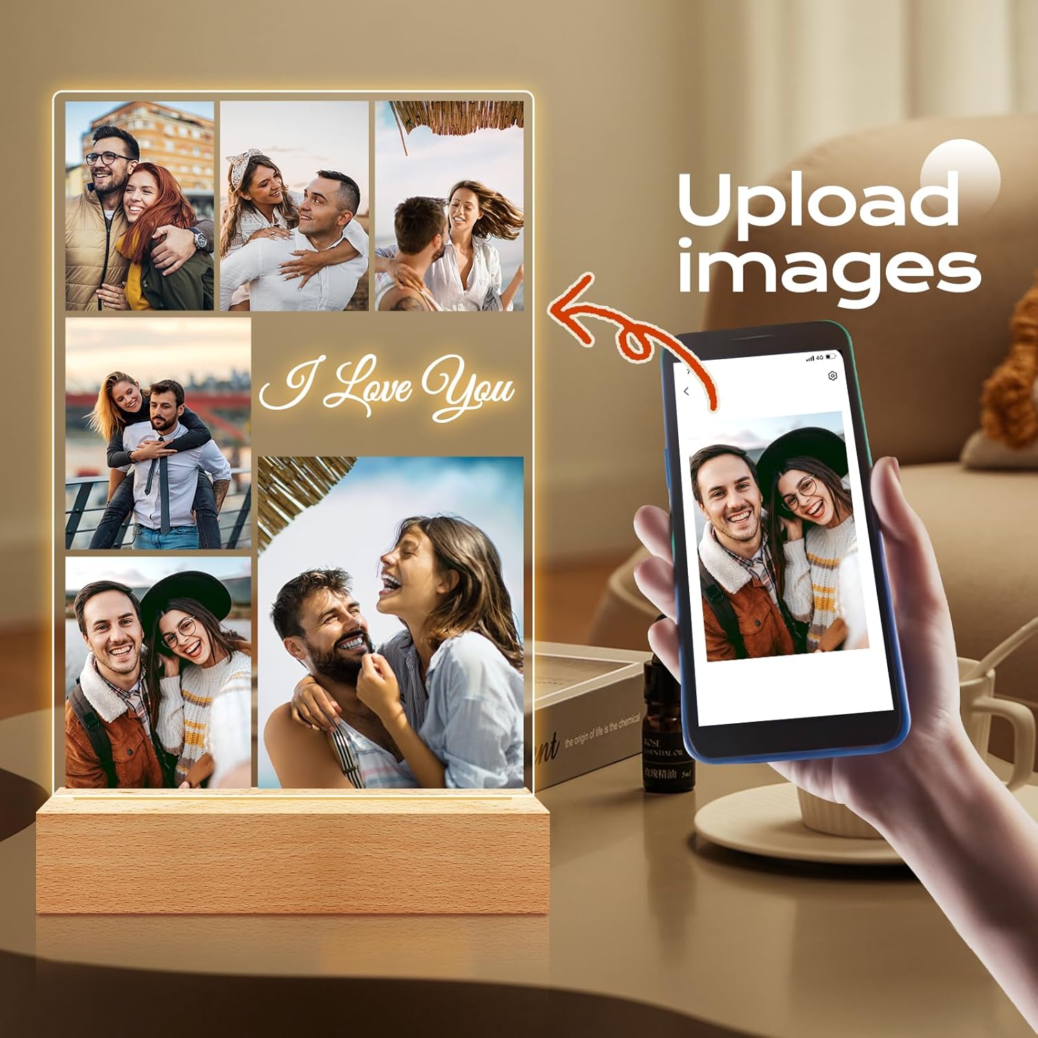 Custom Picture Frame, Personalized Photo Frame, Customized Picture Frames, Personalized Valentines Day Gifts for Her Him Women Men Girlfriend Boyfriend Mom Dad Couple Baby Kid Family Pet