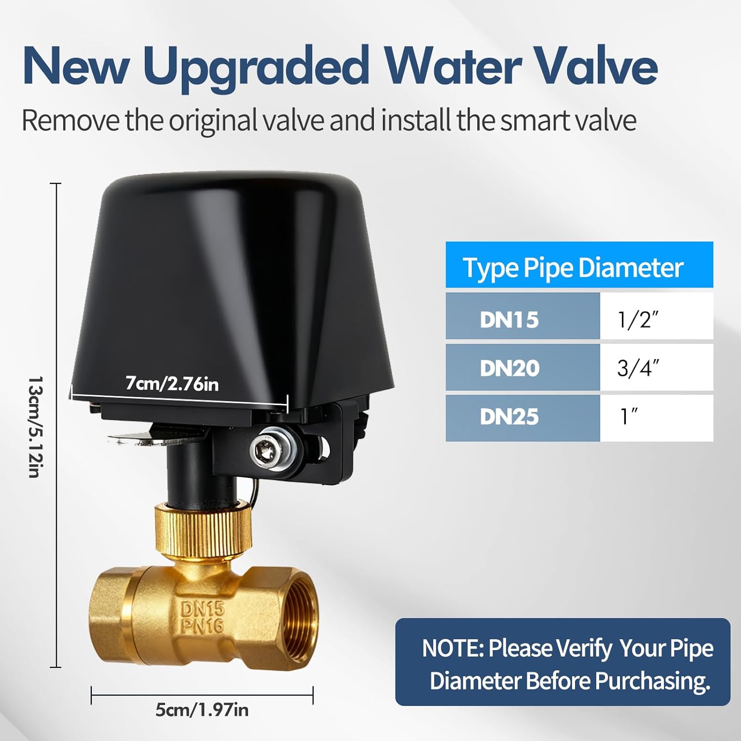 Owfeel WiFi Smart Water Valve, APP Remote Control, DN20 Ball Brass Water Valve, Compatible With Alexa, Google and Application Program iOS/Android, Only Supports 2.4 GHz WiFi (3/4")