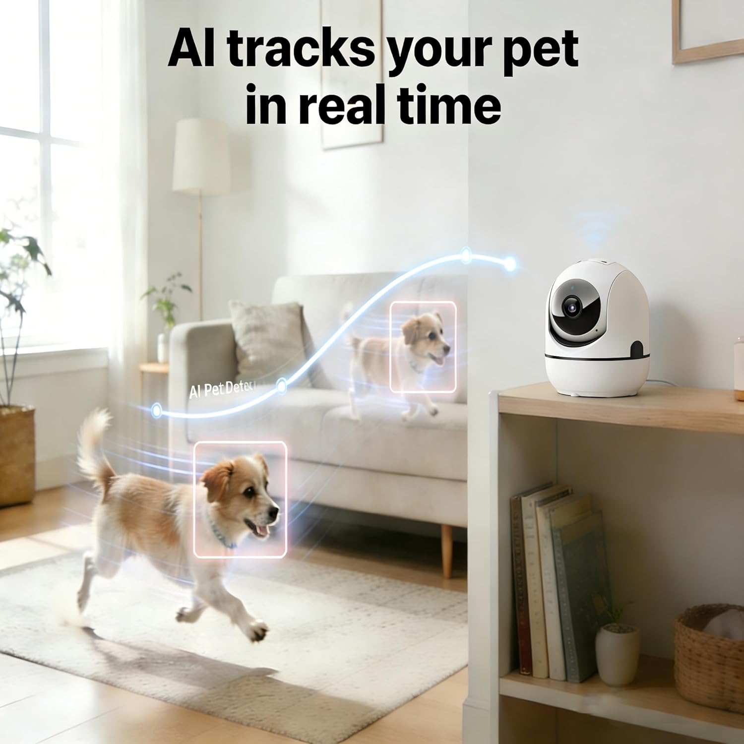Indoor Security Camera, Indoor Camera for Home Security, WiFi Home Camera with 360° Pan Tilt, AI Motion Detection, Two-Way Audio, Night Vision for Baby, Pet, Elderly Monitoring
