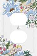 Decorative Outlet Covers Retro Morris Strawberry Rustic Plant Bird 1 Gang Duplex Light Switch Cover Plate Wall Plates for Electrical Outlets Switchplate Faceplate