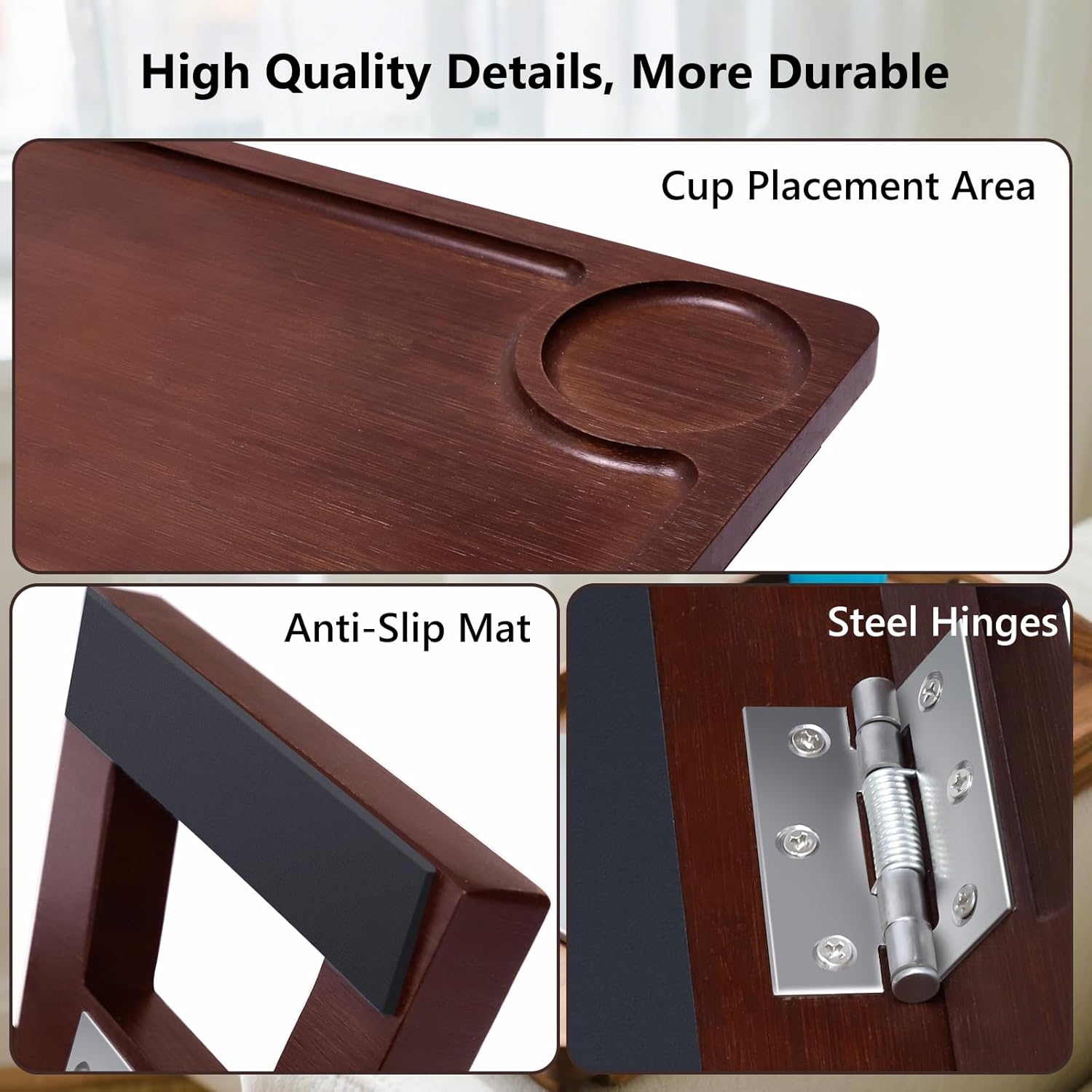 Couch Trays & Sofa Armrest Table - Multi-Functional Arm Trayes for Couch, Perfect Sofa Arm Tray Table for Snacks & Drinks