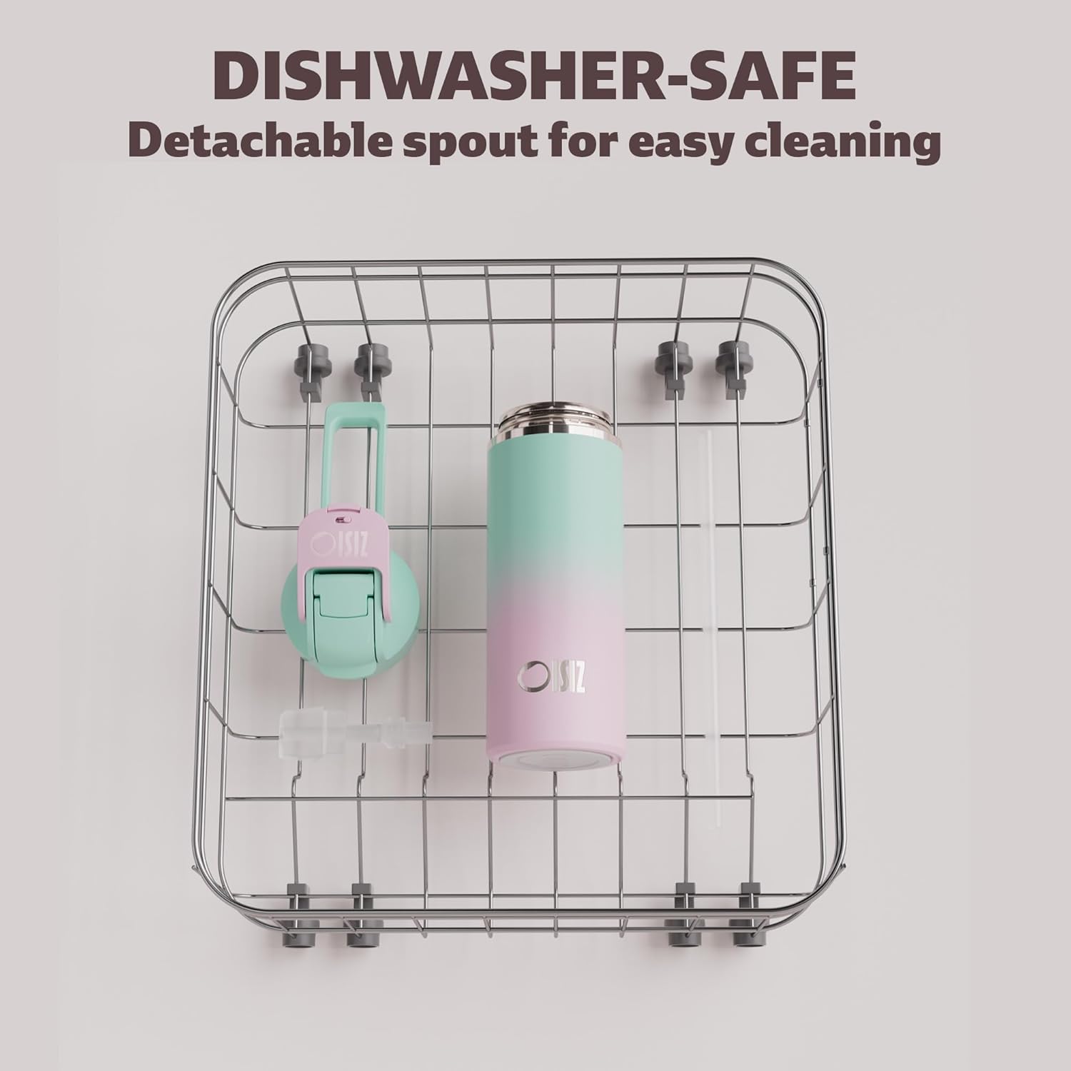 OISIZ Insulated Water Bottle 20 oz with 2 in 1 Spout and Straw Lid,One Click Safety Lock,100% Leakproof,Keep Cold 24H,Vacuum Stainless Steel Water Bottle for School,Travel and Sports,Dishwasher Safe