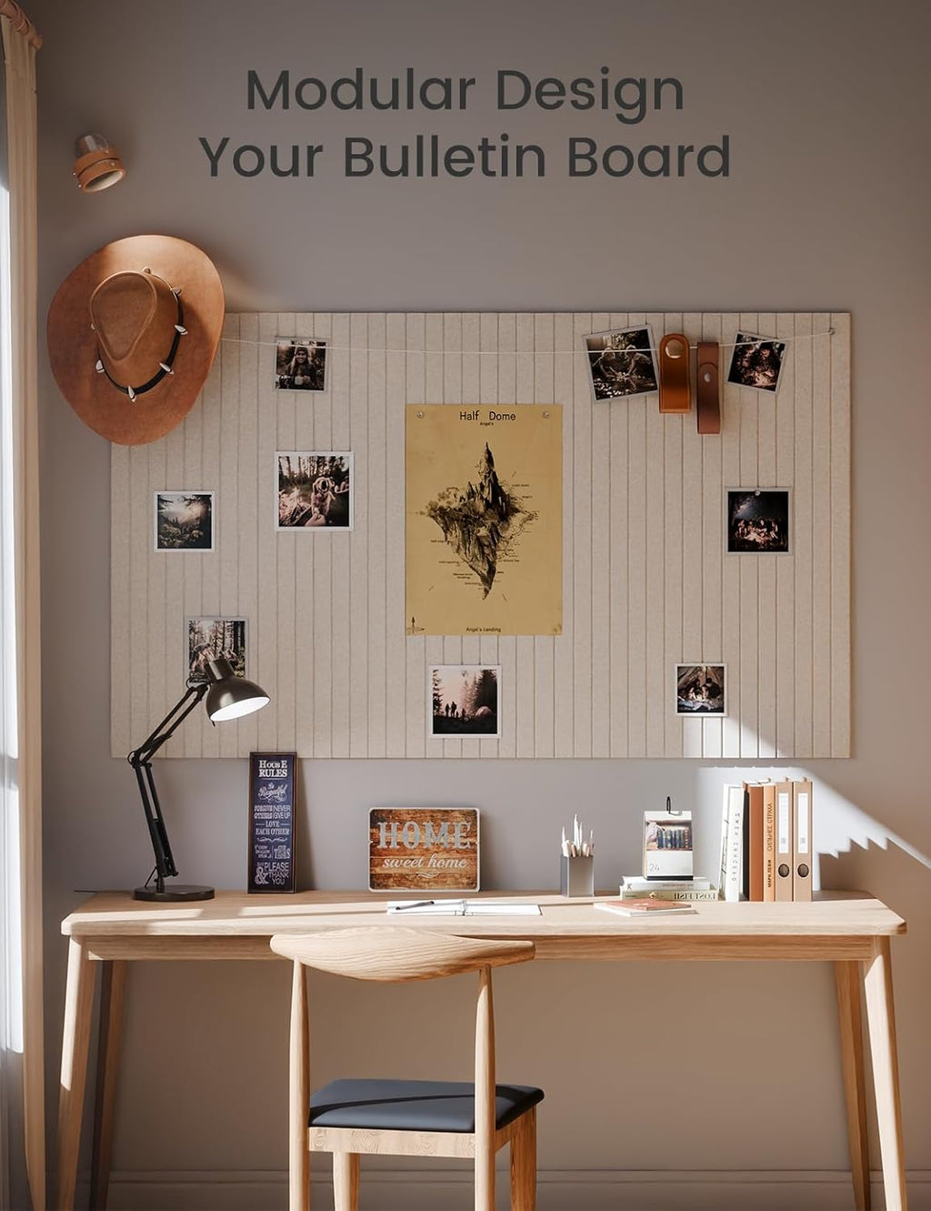 Large Felt Bulletin Board 36" x 24" Cork Board Alternative-6 Pack with 40 Safe Removable Adhesive Tabs, Cork Boards for Walls Cork Board for Home Office Classroom Pin Board (Oatmeal)