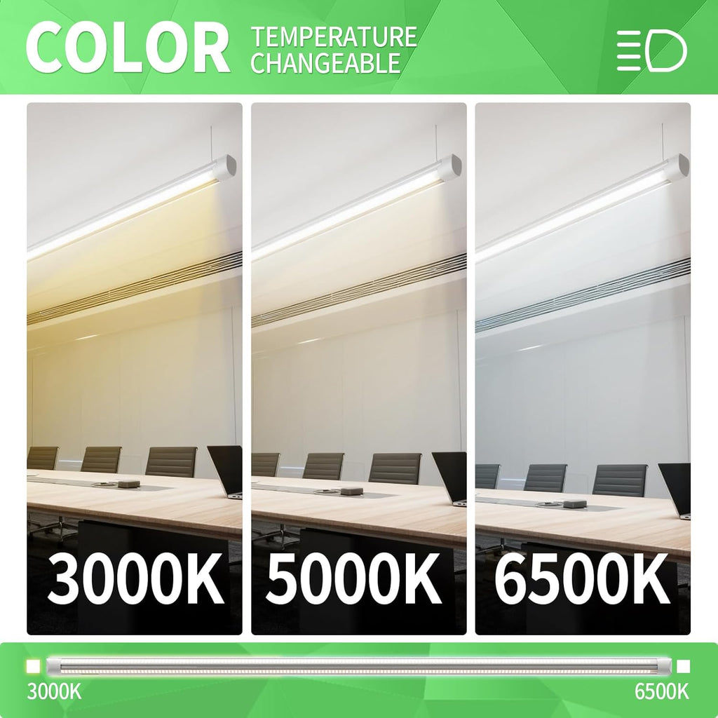 6 Pack 4FT Led Shop Lights,30W 4500LM 3000-6500K Tunable,T8 Tube Light with 6CCT,Milky Cover Linkable Fixture Lights for Workshop,Warehouse,Garage,Shop,Barn