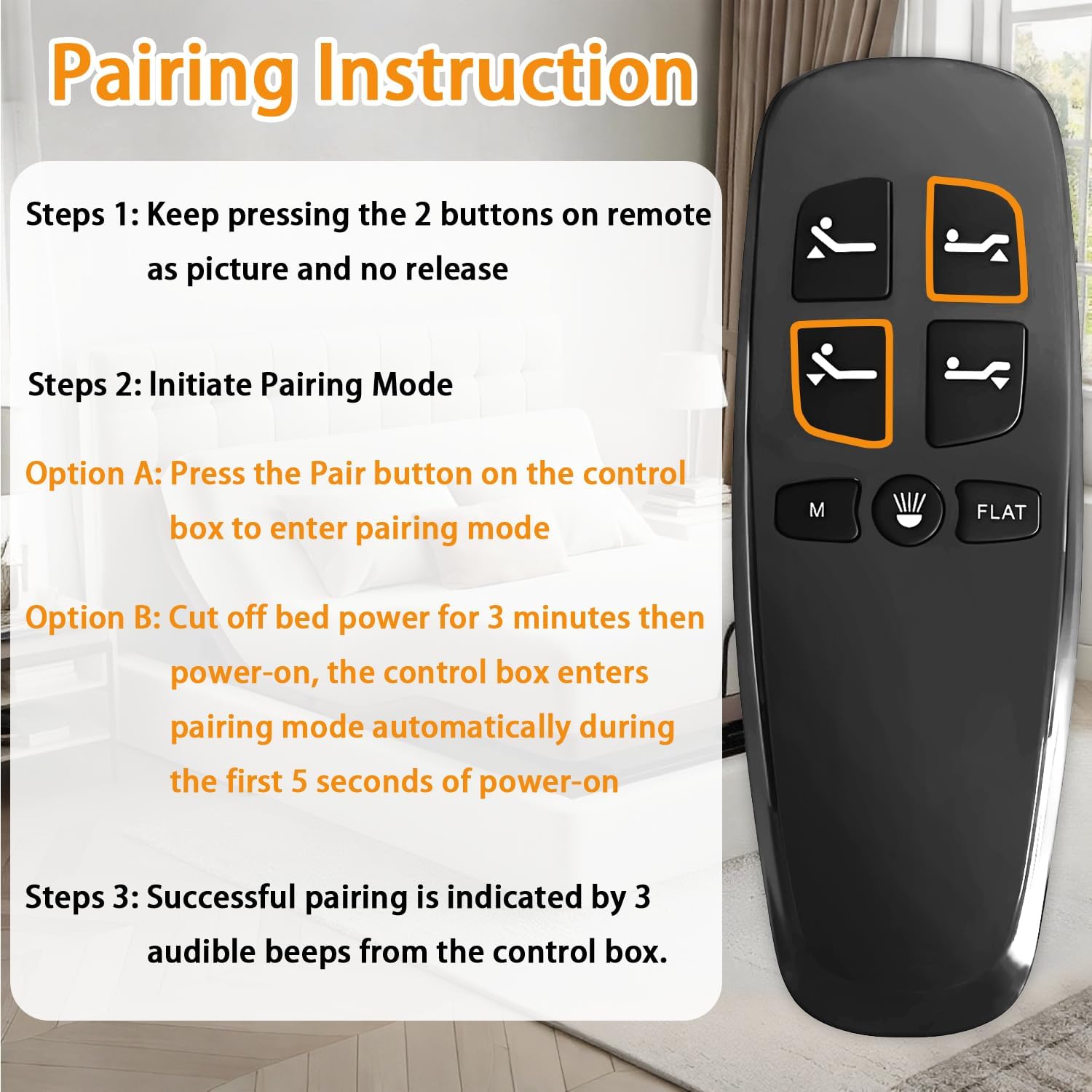 Adjustable Bed Remote for Richmat HJH13D Adjustable Bed Replacement Parts