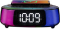 iHome Alarm Clock Radio with Qi2 Magnetic Wireless Charger, Bluetooth Speaker, and 2 USB Chargers (iBTW282)