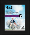Americanflat 4x5 Picture Frame with Shatter-Resistant Glass - Signature Collection - Gallery-Style Frames Made of Engineered Wood - Photo Frame for Tabletop and Wall Display - Black