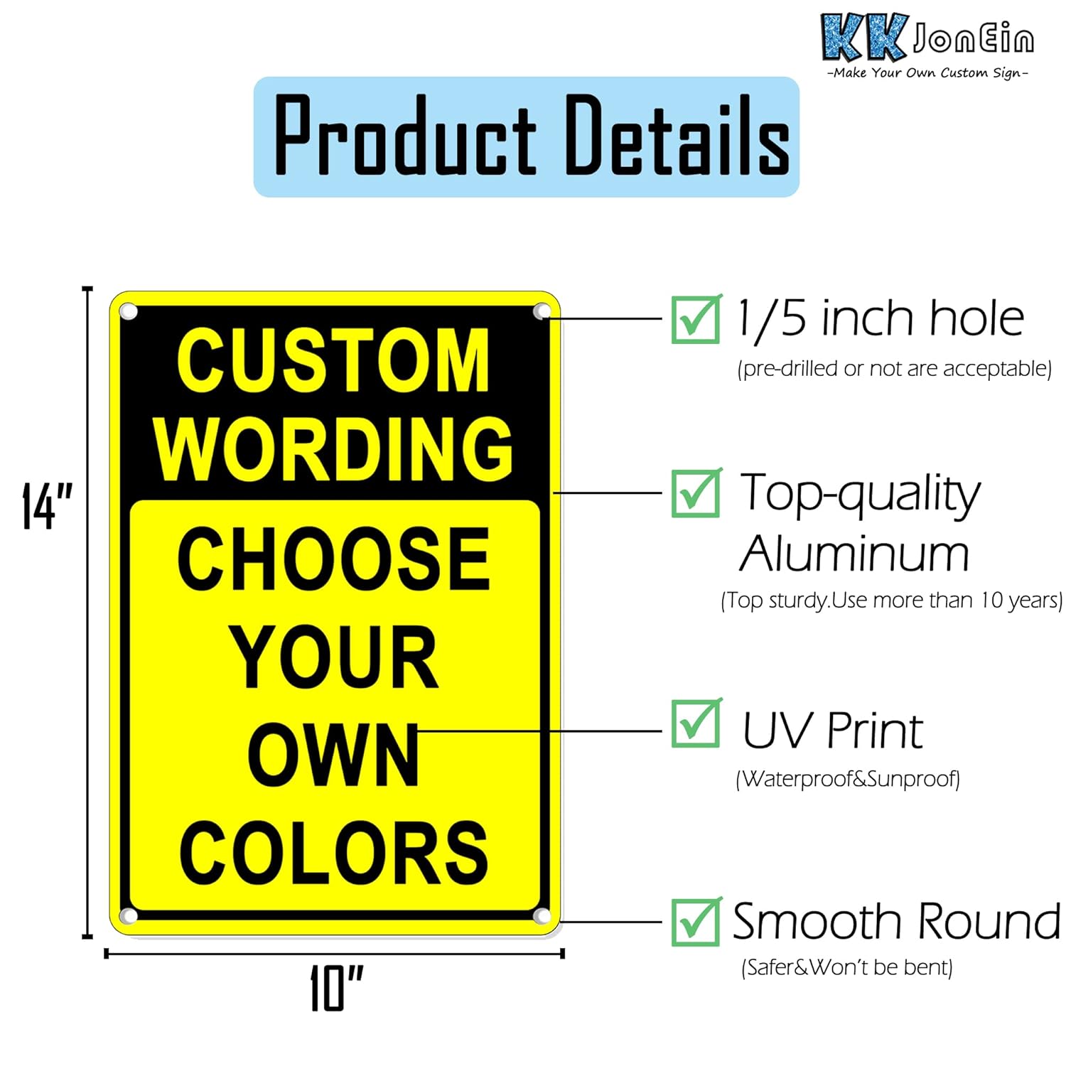Custom Sign Outdoor Metal, Personalized Metal Sign for Parking, Gate, Delivery, Garage, Weatherproof Customized Signs for Outside, Make Your Own Signs Custom(14x10 Inches, Header)