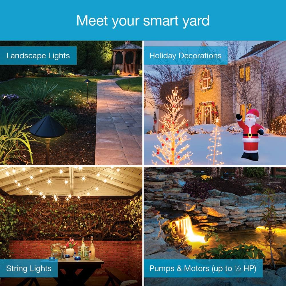 Lutron Smart Outdoor Plug for Caseta Smart Lighting, for Summer, Patio, Backyard, and Outdoor Lights, & Motors, 15A LED Fixtures & 1/2 HP Motors, PD-15OUT-BL-2, 2 Pack, Black