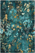 Light Switch Cover Plate Green Leaf Floral Boho Golden Flower Plant 1 Gang No Device Blank Electrical Wall Plates Faceplate Decorative Switch Plate For Bed Room Cabin Decor