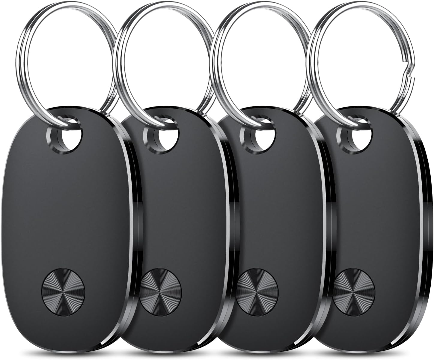 Tracker Tags-4 Pack, Bluetooth Tracker Works with Apple Find My APP (iOS Only), Keys Finder and Item Locator for Luggage, Backpack, Suitcases, Replaceable Battery, IP67 Waterproof weTag pro