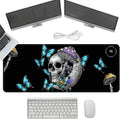 Heated Mouse Pad with 3 Temperature Settings(104°F–122°F),Large 31.5x13 Inch PU Leather Heated Desk Mat,Waterproof Warming Pad for Office,Gaming & Cold Hands Relief,Skeleton Moon Mushroom