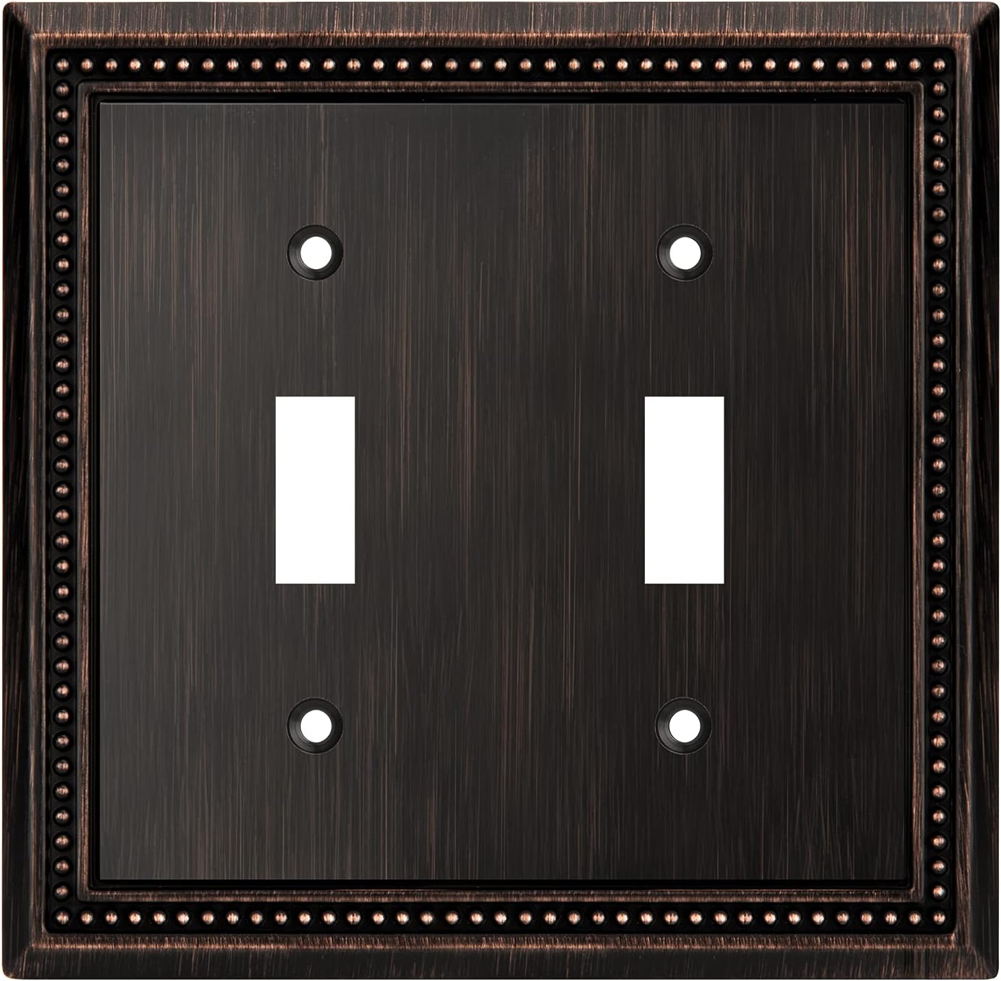 Henne Bery Sunken Pearls Heavy Duty Decorative Wall Plate Switch Plate Outlet Cover (Double Toggle, Aged Bronze)