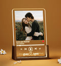 NAZENTI Personalized Couple Photo Frame with Light, Custom Picture Plaque with Stand, Couple Music Song Night Light, Gift for Him, Valentine Day Gifts for Girlfriend Boyfriend