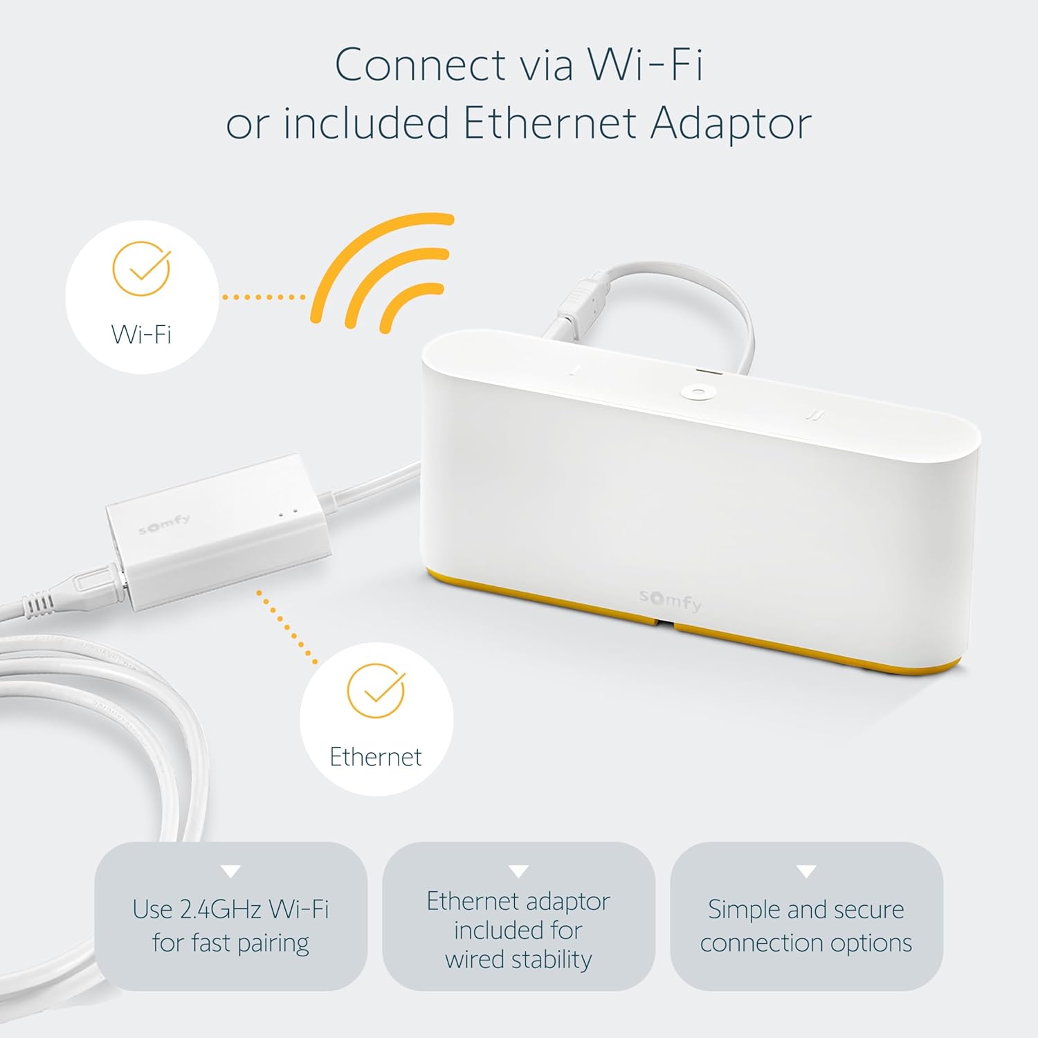 Somfy TaHoma Switch Hub for RTS Motors – App & Voice Control – Scenes & Schedules – Includes Ethernet Adapter – Compatible with Somfy Motorized Shades, Blinds, Curtains, Awnings #1871038