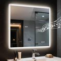 STARLEAD 36"x36" LED-Bathroom-Mirror-with-Lights, Wall-Mounted with Bluetooth Speaker, Anti-Fog, 3 Color Temperature, Dimmable Brightness, Waterproof, Tempered Glass, Frontlit & Backlit