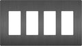 LIDER Brushed Finish Decorator Switch Cover, Screwless Wall Plate, Mid-Size 4-Gang 4.88" x 8.58", Unbreakable Polycarbonate Thermoplastic, UL Listed, LSWP-34M-BSG, Brushed Space Gray