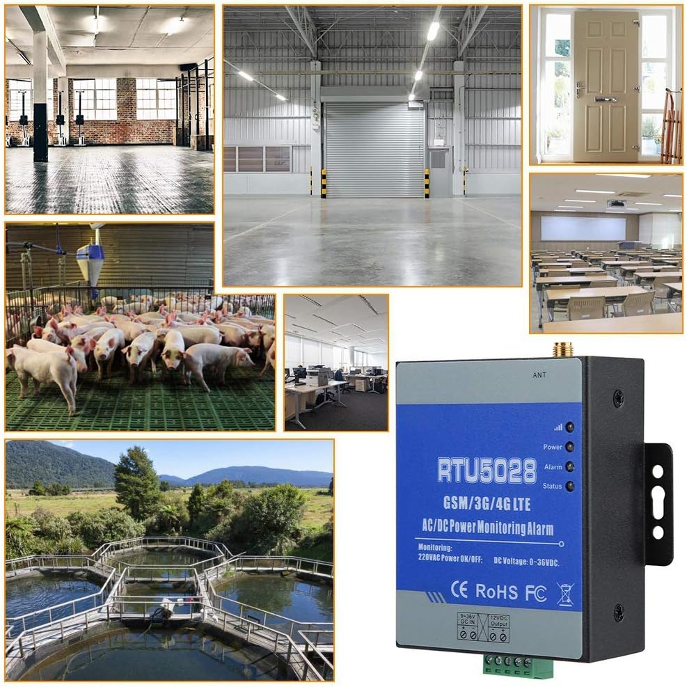 RTU5028 GSM Power Voltage Status Monitoring Alarm, Connection Remote Controling, Power Failure/Recover Alert 100-240V(US)