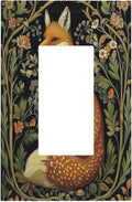 Fox Morris Plants Flowers Vine Colorful Floral Decorative Outlet Covers 1 Gang Single Rocker Light Switch Cover Plate Wall Plates Gfci Faceplate For Bed Room Living Room Decor