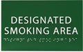 6" X4" Designated Smoking Area Sign - ADA Compliant Tactile Graphics Grade 2 Braille Text | Smoking Permitted Wall Signs for Offices, Private Businesses, Schools, and Restaurants