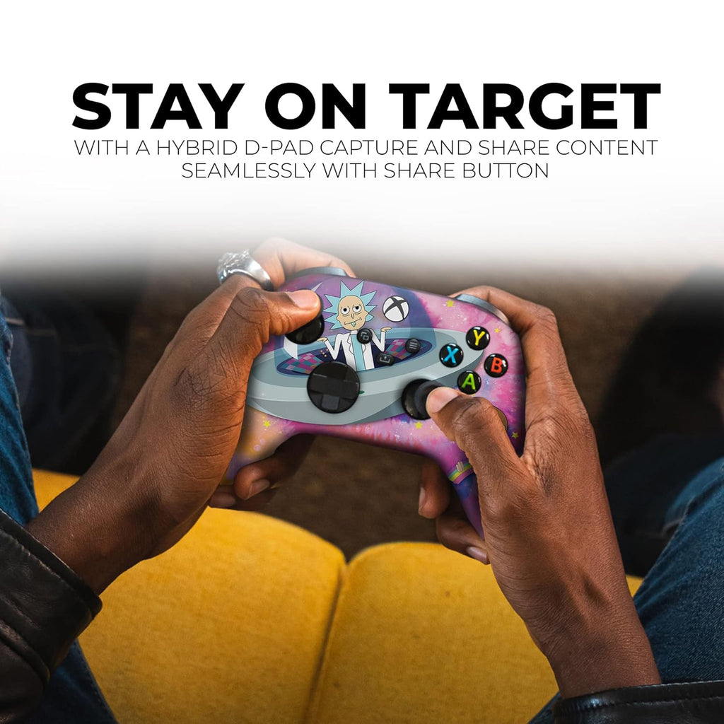 DreamController Schwifty Rickky & Mortty Custom X-box Controller Wireless compatible with X-box One/Series X/S Proudly Customized in USA with Permanent HYDRO-DIP Printing (NOT JUST A SKIN)